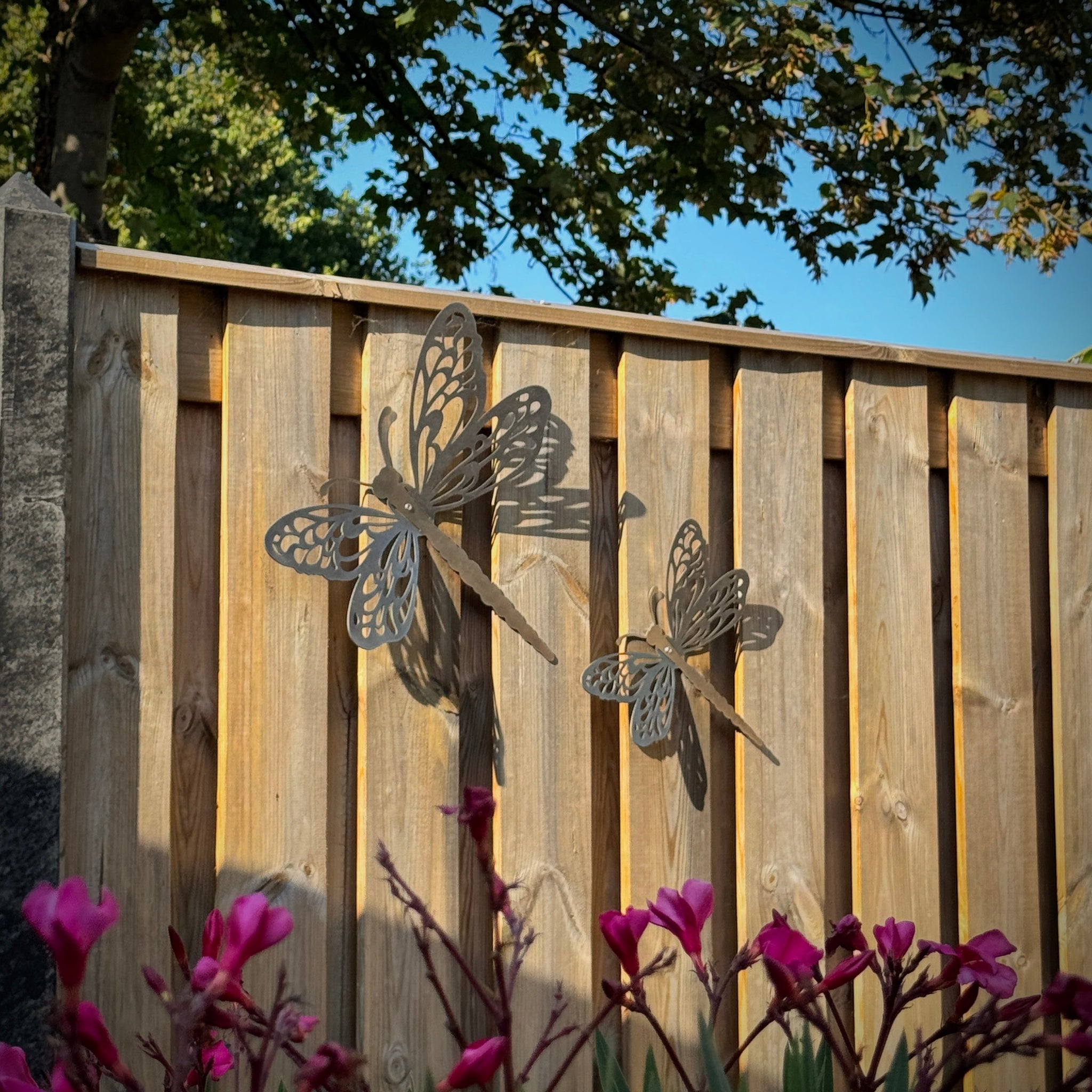 Cortenstalen libelle tuindecoratie kopen – stijlvolle wanddecoratie voor jouw tuin