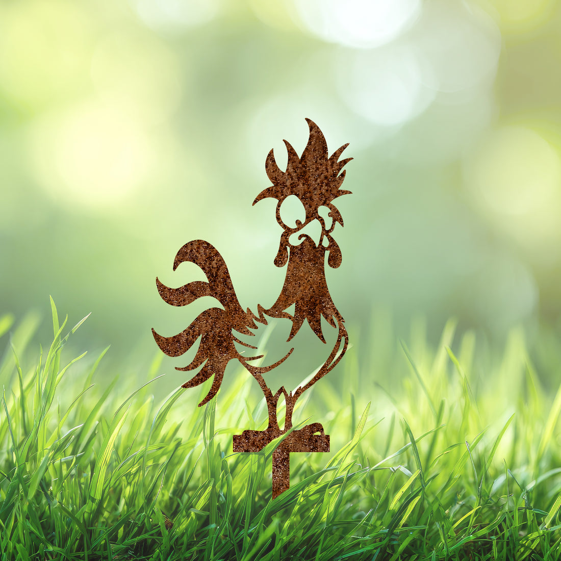 Cortenstaal Haan Tuinsteker – Stoere Windvaan Silhouet voor Buiten