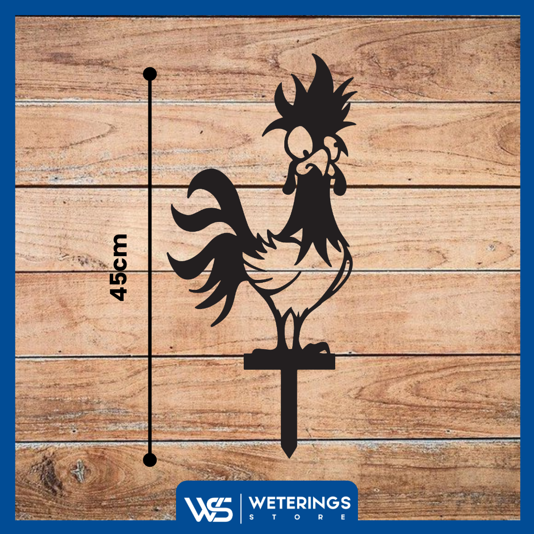 Cortenstaal Haan Tuinsteker – Stoere Windvaan Silhouet voor Buiten