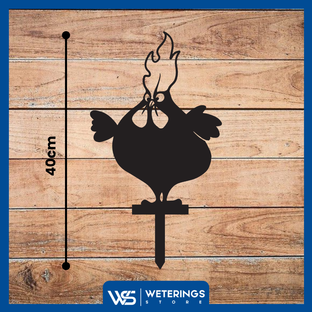 Cortenstaal Kip Tuinsteker – Humoristische Silhouet Tuindecoratie voor Buiten