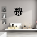 FC Barcelona wanddecoratie van 45x45 cm, gemaakt van 2 mm dik staal met matte poedercoating. Iconisch clublogo voor een sportieve en moderne uitstraling.