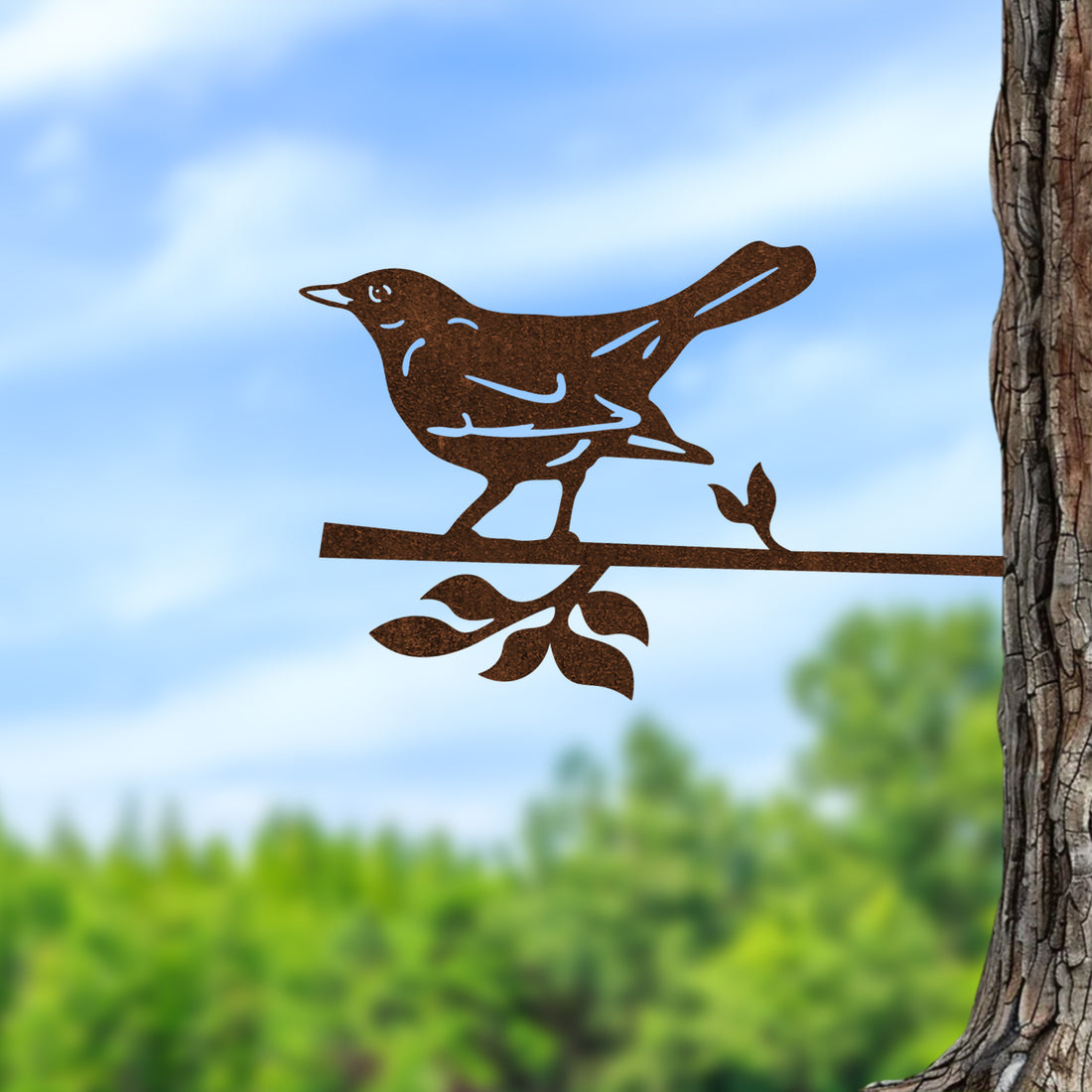 Metalbird Tuindecoratie Merel - Cortenstaal Tuinbeeld voor Buiten - 30x18cm