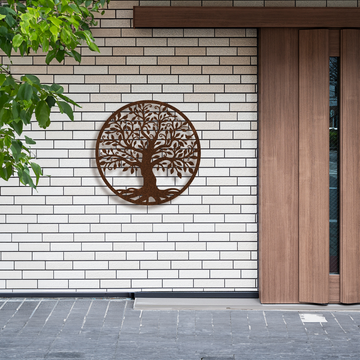 Tuindecoratie - Wanddecoratie Industrieel - Levensboom in Cortenstaal - Buiten en Binnen - 40cm
