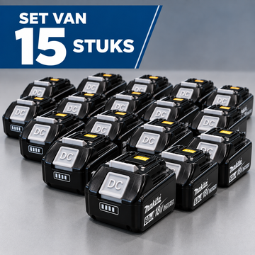 Set van 15 accuknoppen met eigen initialen of logo – Geschikt voor Makita LXT 18V