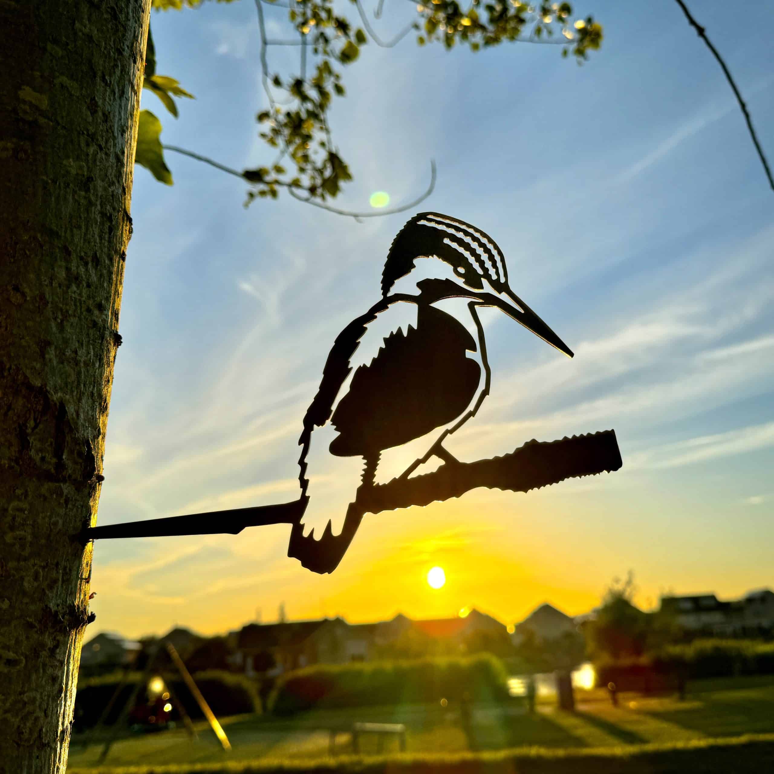 Garden decoration - Corten steel - Metalbird - Weterings ® - Tree decoration - Kingfisher - 26x17cm