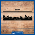 Metalen skyline van Amsterdam als wanddecoratie – 2mm dik staal – moderne muurdecoratie