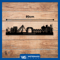 Metalen wanddecoratie van de skyline van Rotterdam – 2mm dik – industriële look