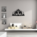 Formule 1 stalen wanddecoratie in mancave, met een moderne en stoere uitstraling door het 3D-effect.