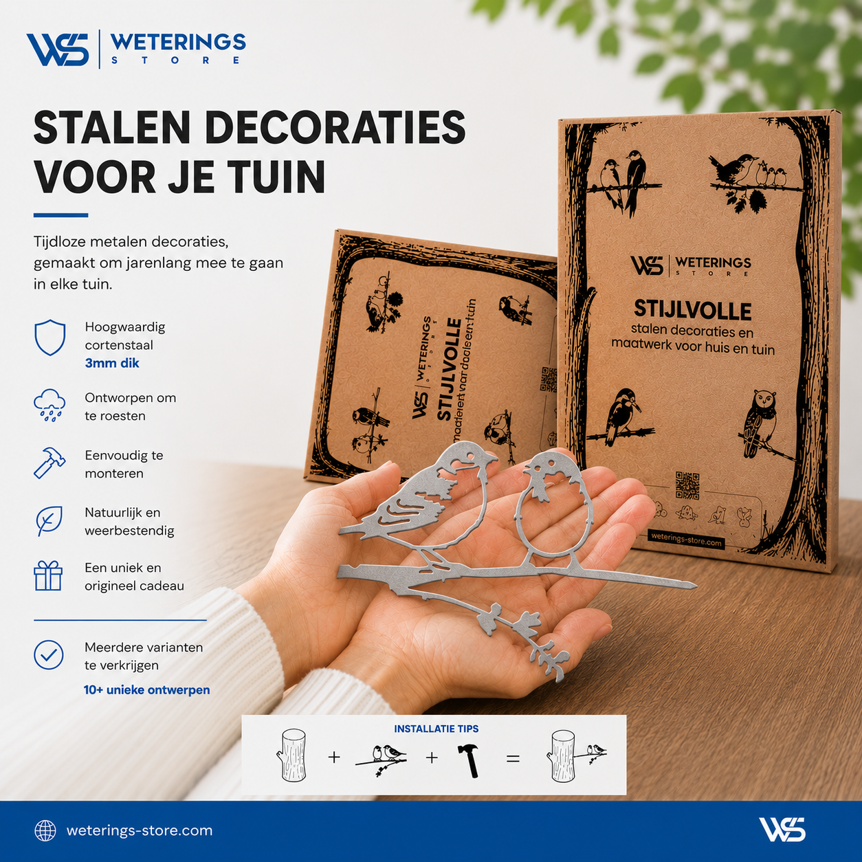 Premium metalbirds van cortenstaal