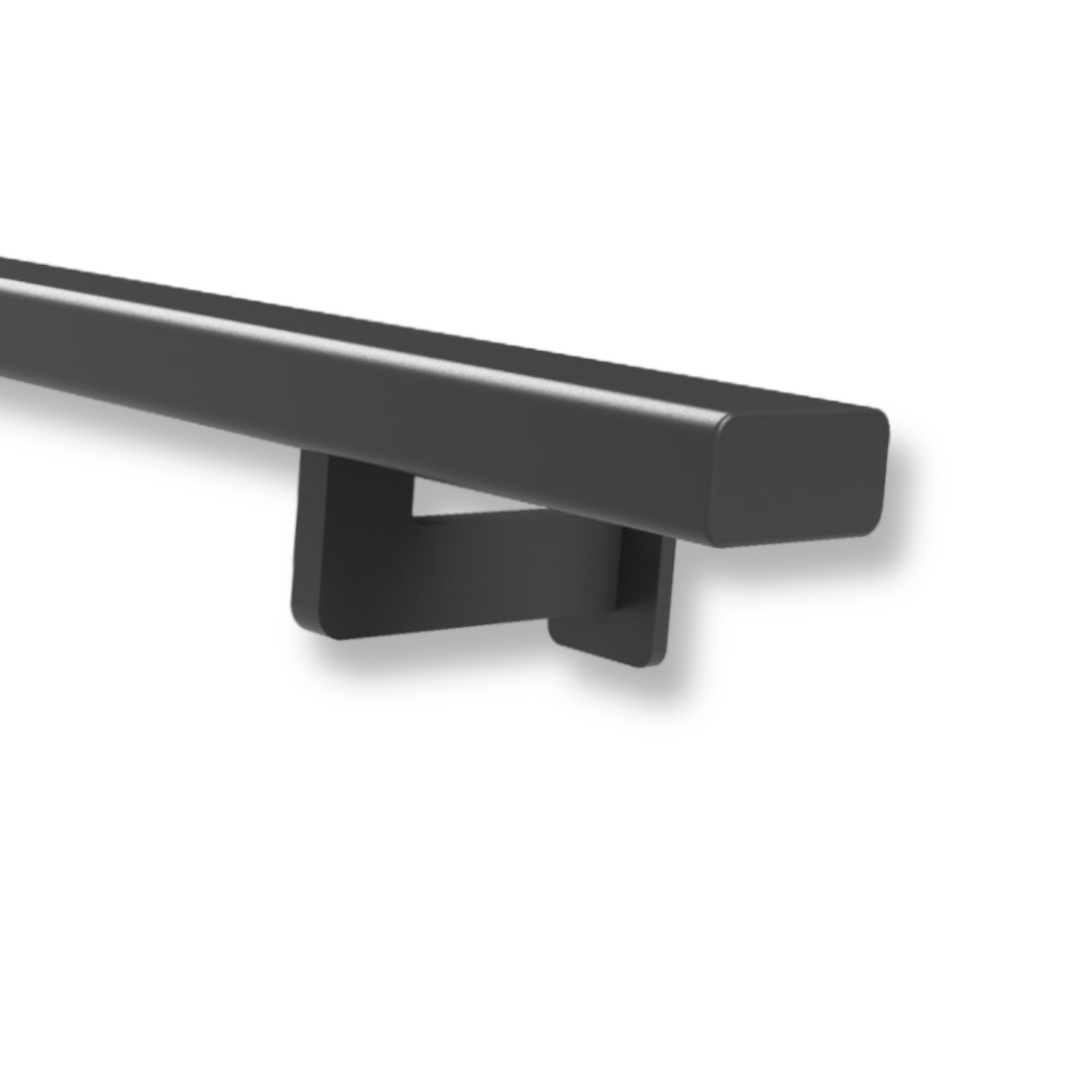 Slanke stalen trapleuning 40x20mm, op maat gemaakt en gepoedercoat voor een duurzame afwerking