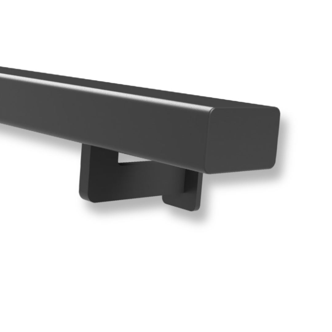 Moderne stalen trapleuning 50x30mm, stevig en op maat gemaakt, met duurzame poedercoating