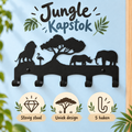 Stoere metalen kinderkapstok met jungle dieren voor de kinderkamer