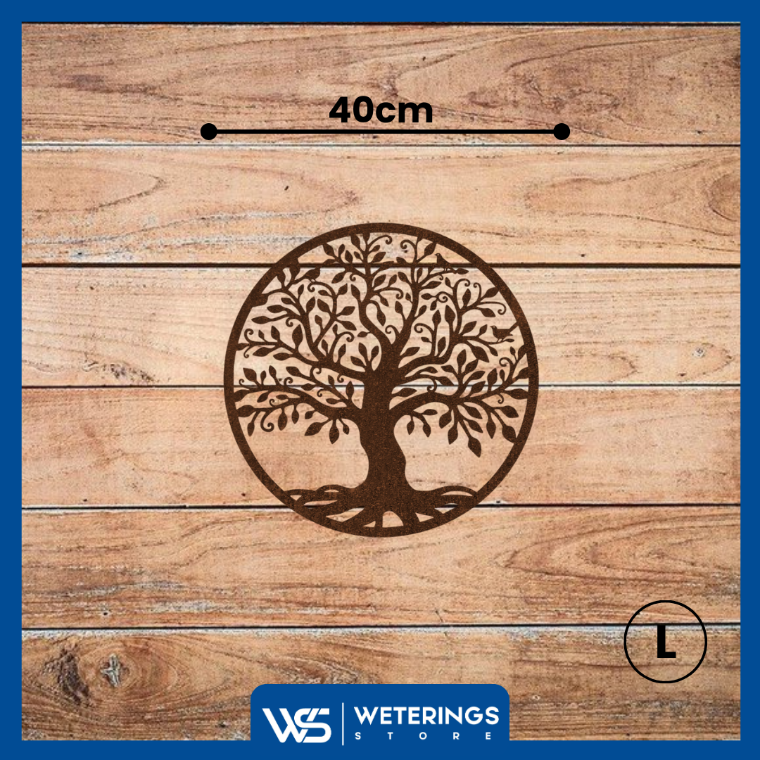 Tree of Life Wanddecoratie Cortenstaal 40 cm – Tuindecoratie voor Buiten, Roestige Industriële Wandkunst