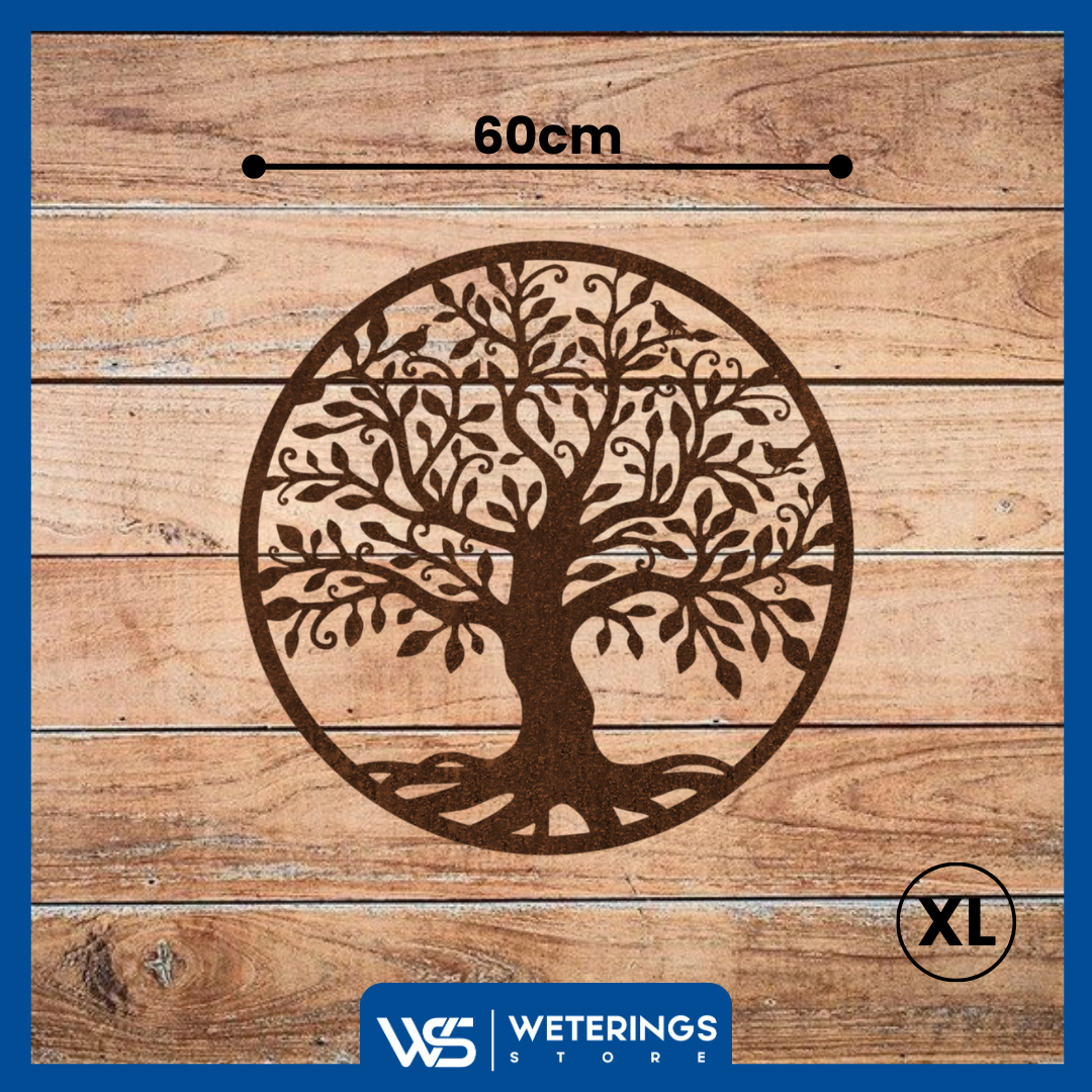 Tree of Life Wanddecoratie Cortenstaal 60 cm – Grote Tuindecoratie voor Buiten, Roestige Industriële Wandkunst