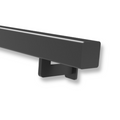 Strakke stalen trapleuning 40x40mm, modern design, op maat en gepoedercoat in verschillende kleuren
